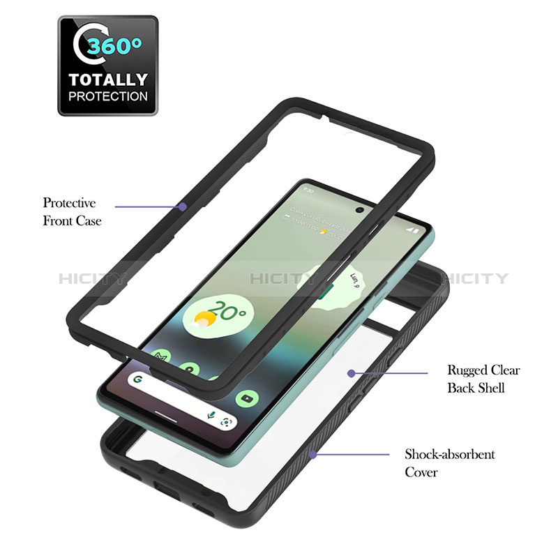 Coque Rebord Contour Silicone et Vitre Transparente Housse Etui 360 Degres YB2 pour Google Pixel 7a 5G Plus