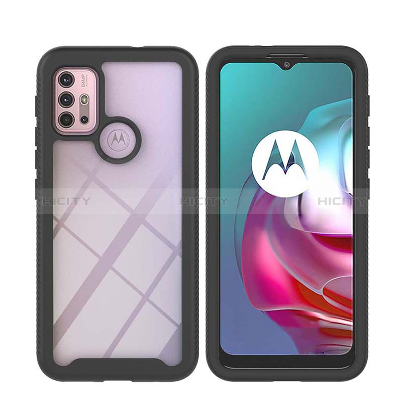 Coque Rebord Contour Silicone et Vitre Transparente Housse Etui 360 Degres YB2 pour Motorola Moto G10 Plus