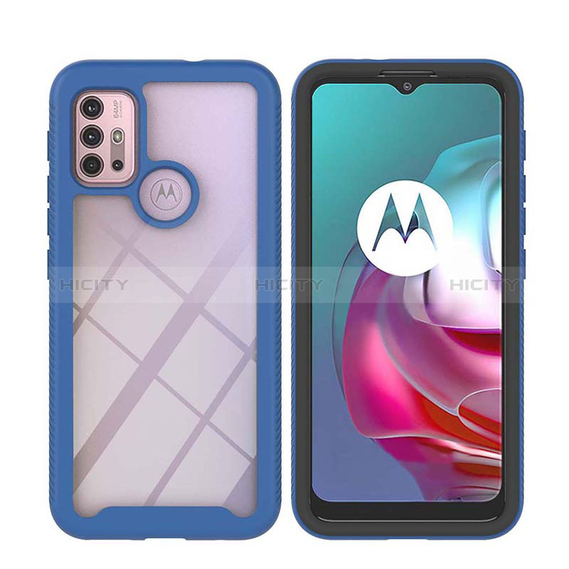 Coque Rebord Contour Silicone et Vitre Transparente Housse Etui 360 Degres YB2 pour Motorola Moto G30 Plus