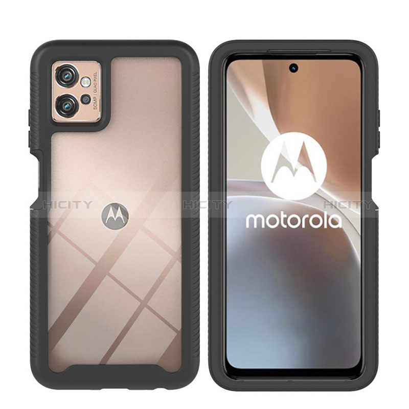 Coque Rebord Contour Silicone et Vitre Transparente Housse Etui 360 Degres YB2 pour Motorola Moto G32 Plus