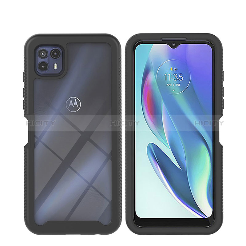 Coque Rebord Contour Silicone et Vitre Transparente Housse Etui 360 Degres YB2 pour Motorola Moto G50 5G Plus