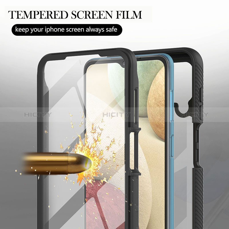 Coque Rebord Contour Silicone et Vitre Transparente Housse Etui 360 Degres YB2 pour Samsung Galaxy A12 5G Plus