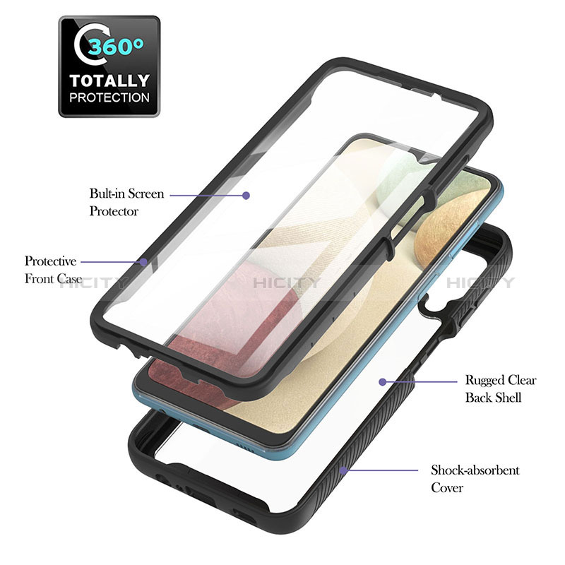 Coque Rebord Contour Silicone et Vitre Transparente Housse Etui 360 Degres YB2 pour Samsung Galaxy A12 5G Plus