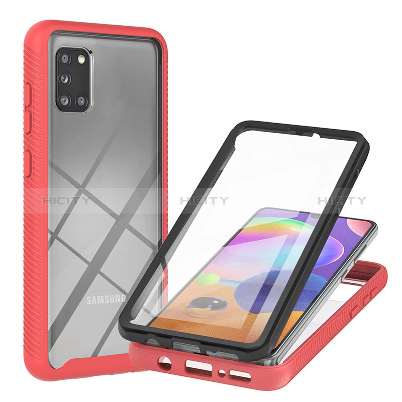 Coque Rebord Contour Silicone et Vitre Transparente Housse Etui 360 Degres YB2 pour Samsung Galaxy A31 Plus