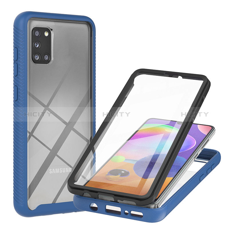 Coque Rebord Contour Silicone et Vitre Transparente Housse Etui 360 Degres YB2 pour Samsung Galaxy A31 Plus