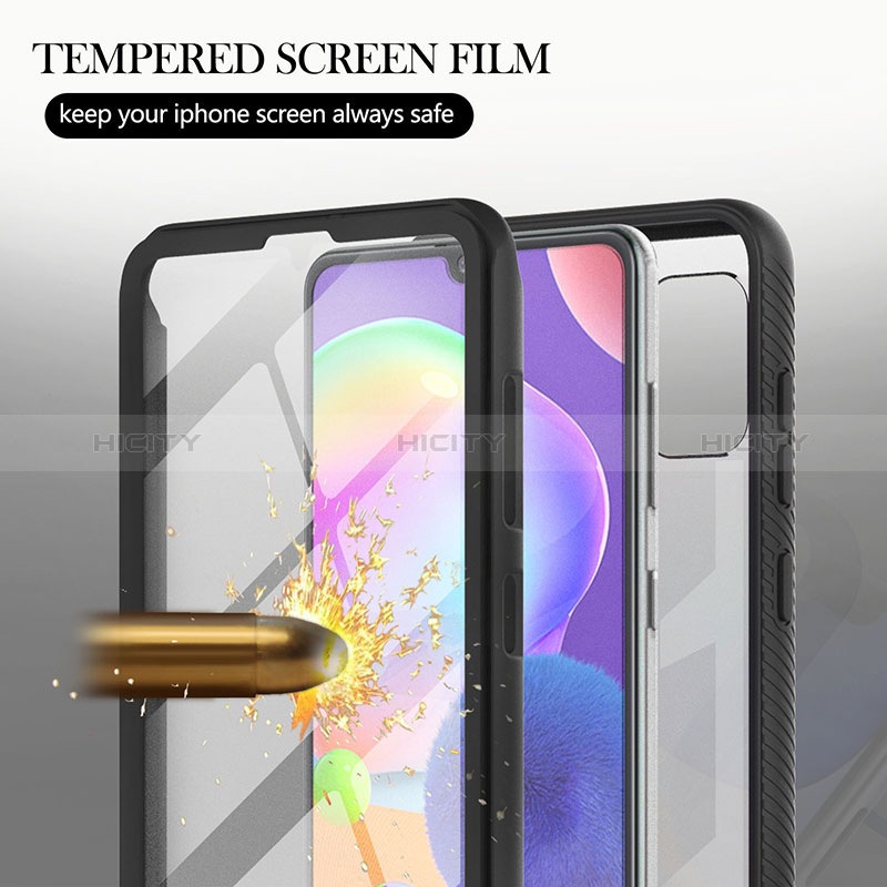 Coque Rebord Contour Silicone et Vitre Transparente Housse Etui 360 Degres YB2 pour Samsung Galaxy A31 Plus