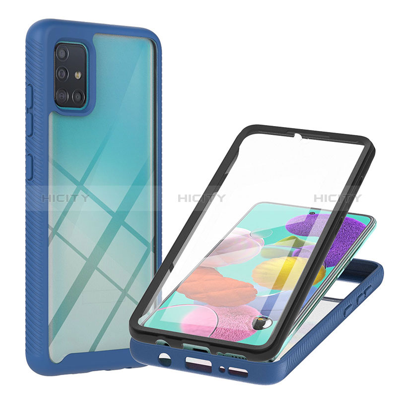 Coque Rebord Contour Silicone et Vitre Transparente Housse Etui 360 Degres YB2 pour Samsung Galaxy A51 4G Plus