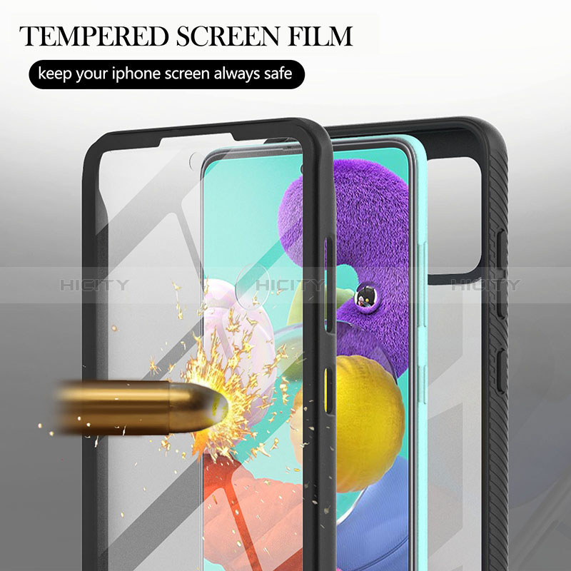 Coque Rebord Contour Silicone et Vitre Transparente Housse Etui 360 Degres YB2 pour Samsung Galaxy A51 4G Plus