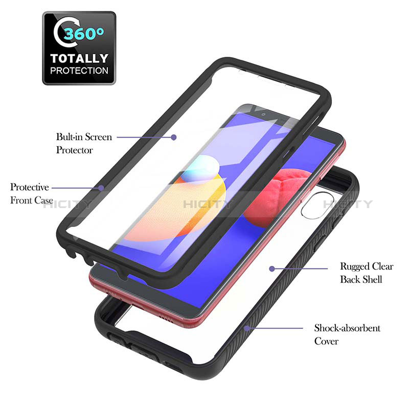 Coque Rebord Contour Silicone et Vitre Transparente Housse Etui 360 Degres YB2 pour Samsung Galaxy M01 Core Plus