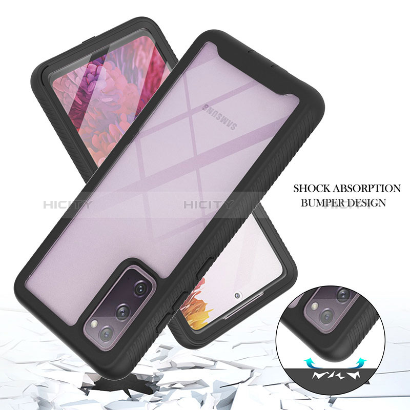 Coque Rebord Contour Silicone et Vitre Transparente Housse Etui 360 Degres YB2 pour Samsung Galaxy S20 FE (2022) 5G Plus