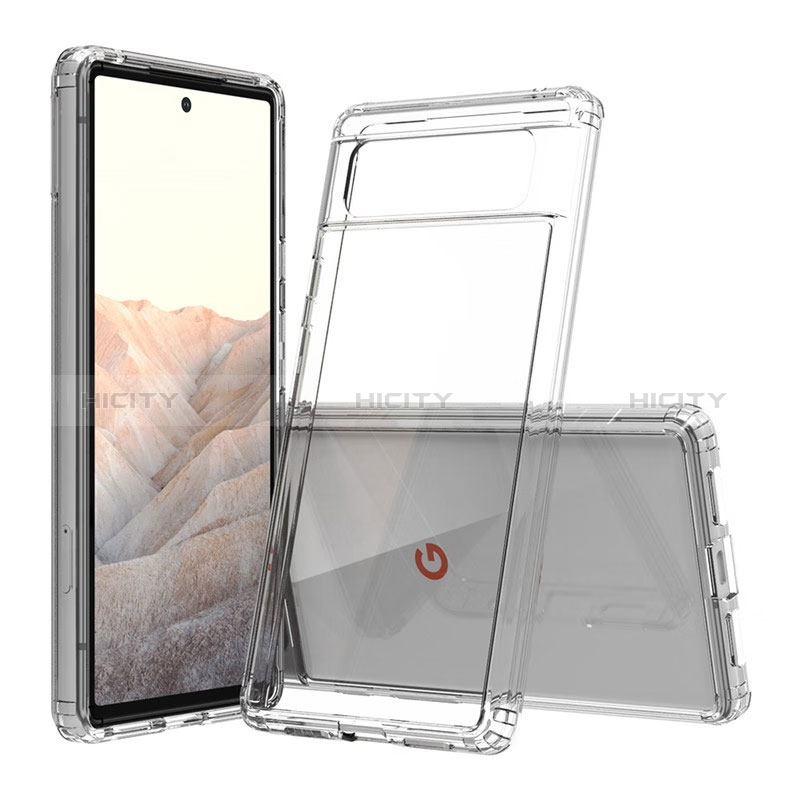 Coque Rebord Contour Silicone et Vitre Transparente Housse Etui 360 Degres Z01J pour Google Pixel 6 5G Clair Plus