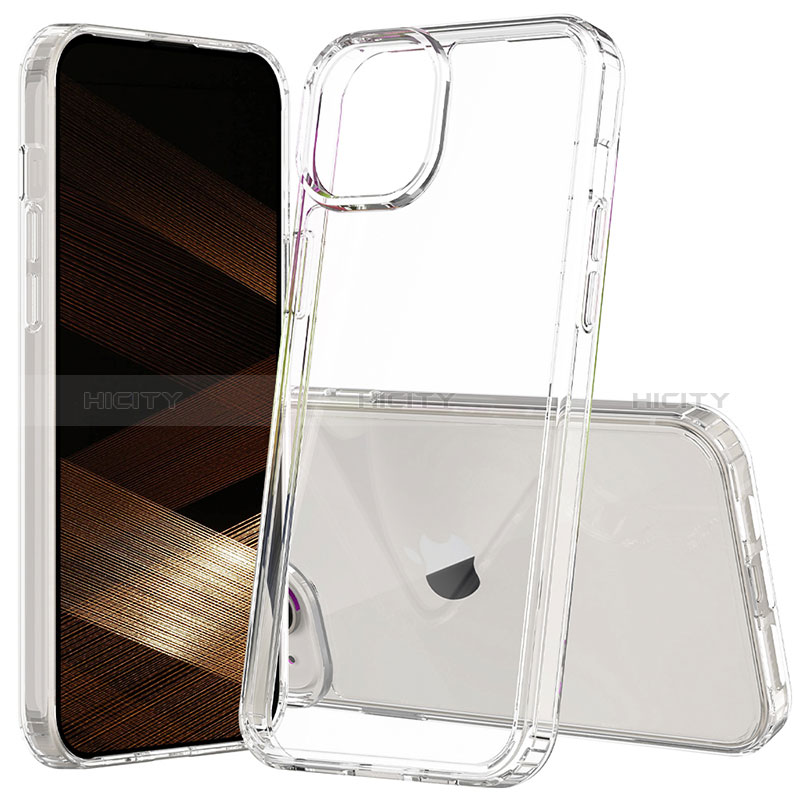 Coque Rebord Contour Silicone et Vitre Transparente Housse Etui 360 Degres ZJ1 pour Apple iPhone 14 Plus Clair Plus