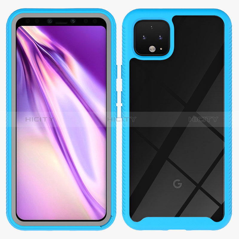 Coque Rebord Contour Silicone et Vitre Transparente Housse Etui 360 Degres ZJ1 pour Google Pixel 4 Plus