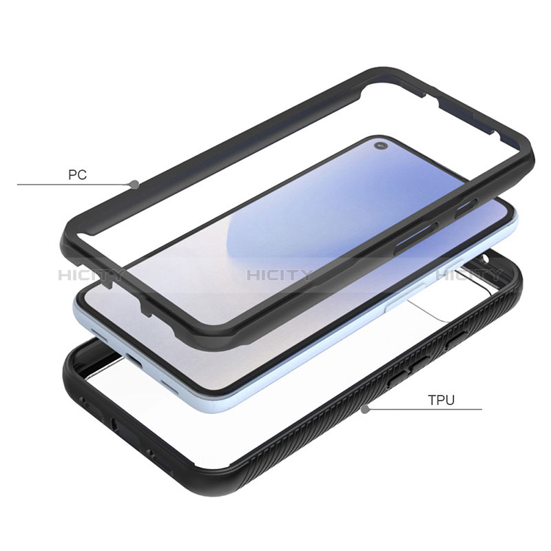 Coque Rebord Contour Silicone et Vitre Transparente Housse Etui 360 Degres ZJ1 pour Google Pixel 5 XL 5G Plus