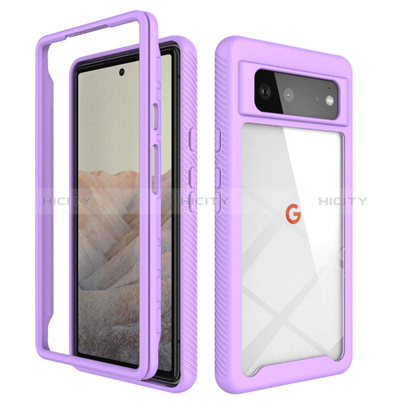 Coque Rebord Contour Silicone et Vitre Transparente Housse Etui 360 Degres ZJ1 pour Google Pixel 6 5G Plus