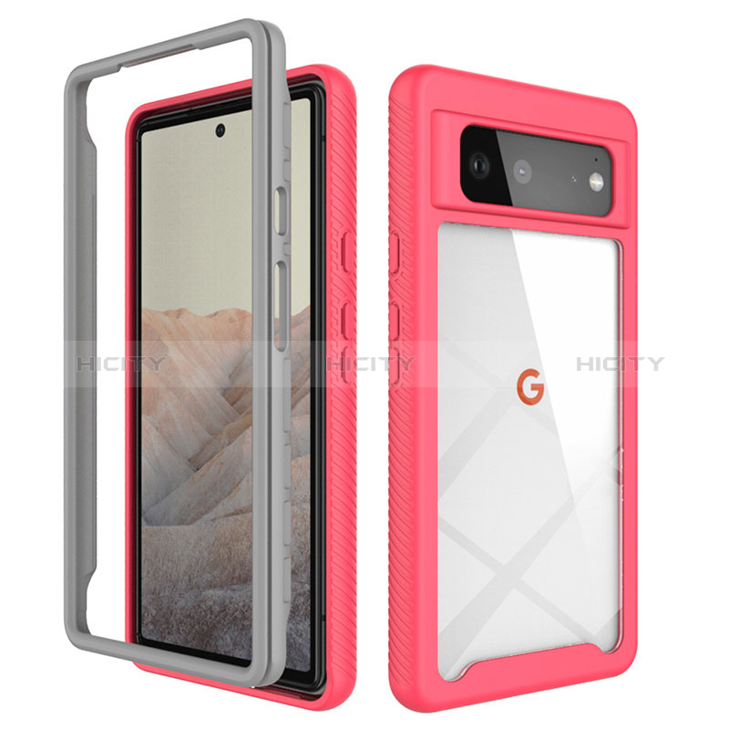 Coque Rebord Contour Silicone et Vitre Transparente Housse Etui 360 Degres ZJ1 pour Google Pixel 6 5G Plus