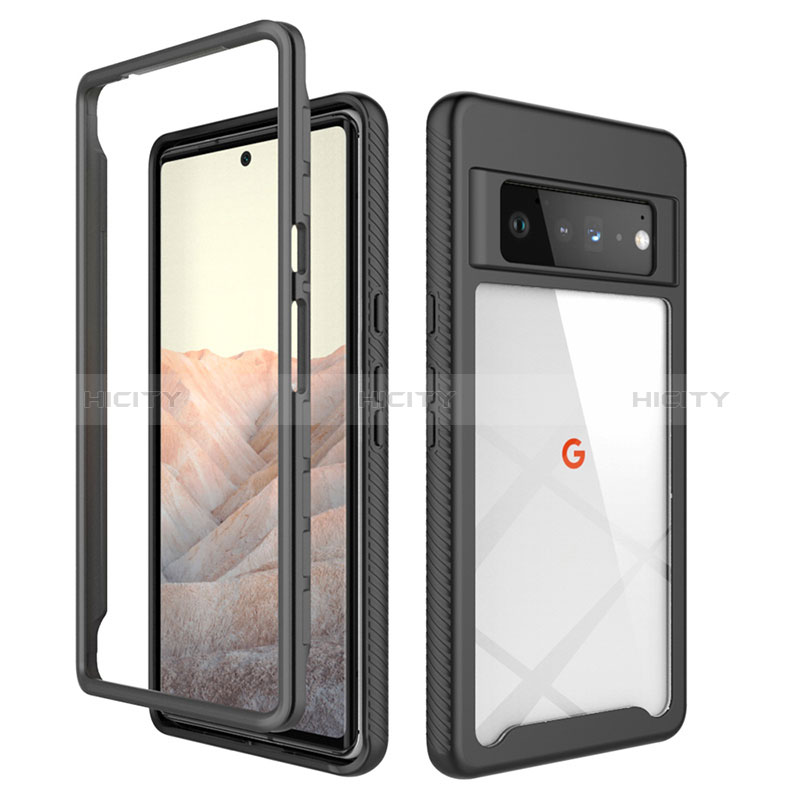 Coque Rebord Contour Silicone et Vitre Transparente Housse Etui 360 Degres ZJ1 pour Google Pixel 6 Pro 5G Plus