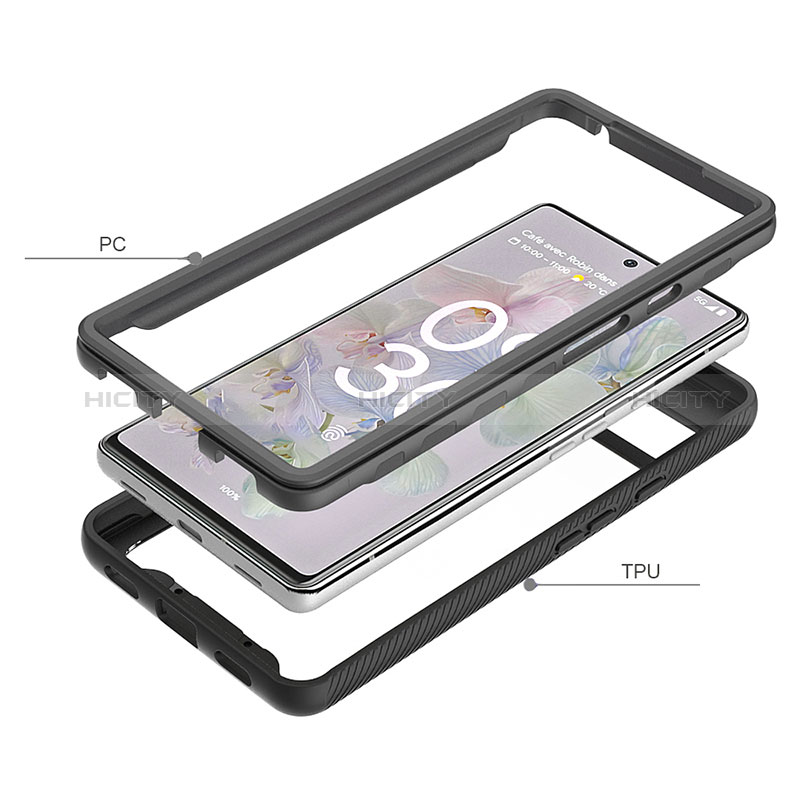 Coque Rebord Contour Silicone et Vitre Transparente Housse Etui 360 Degres ZJ1 pour Google Pixel 6a 5G Plus