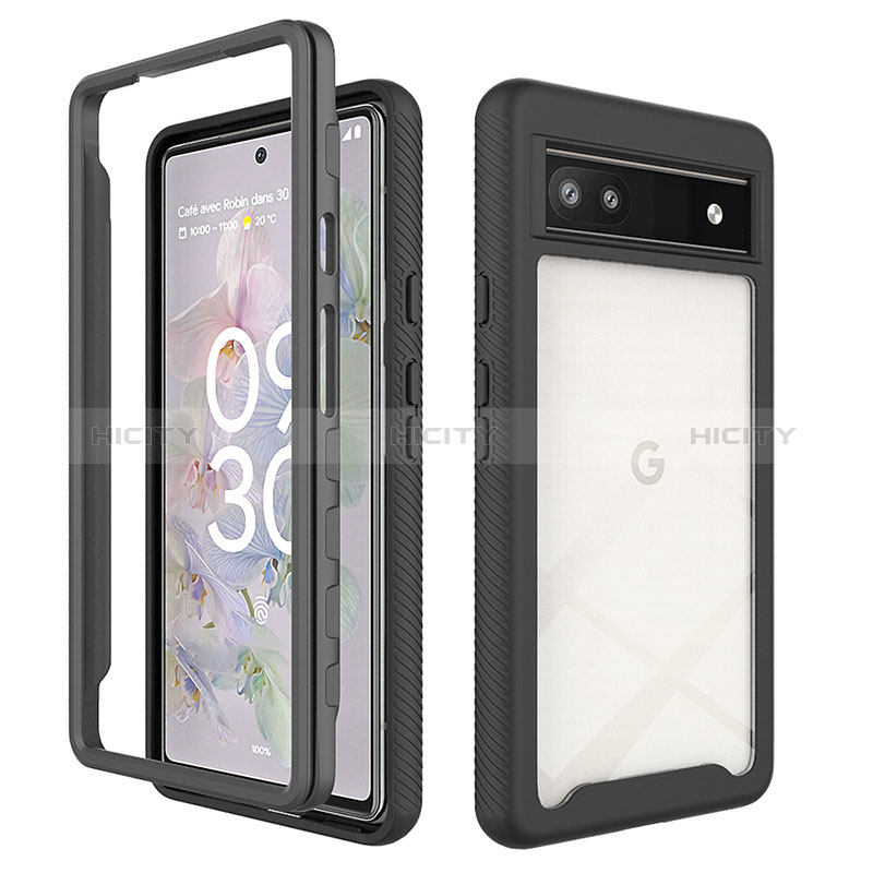 Coque Rebord Contour Silicone et Vitre Transparente Housse Etui 360 Degres ZJ1 pour Google Pixel 6a 5G Plus