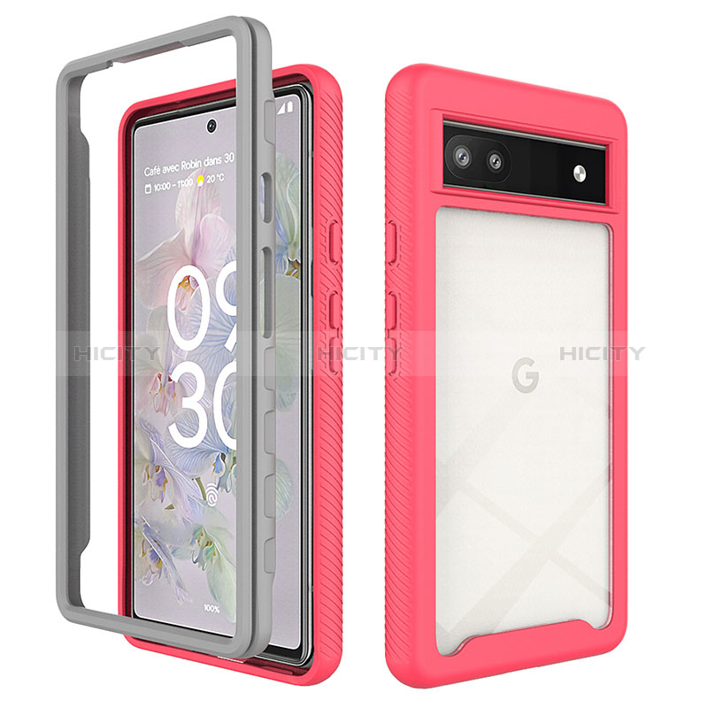 Coque Rebord Contour Silicone et Vitre Transparente Housse Etui 360 Degres ZJ1 pour Google Pixel 6a 5G Plus