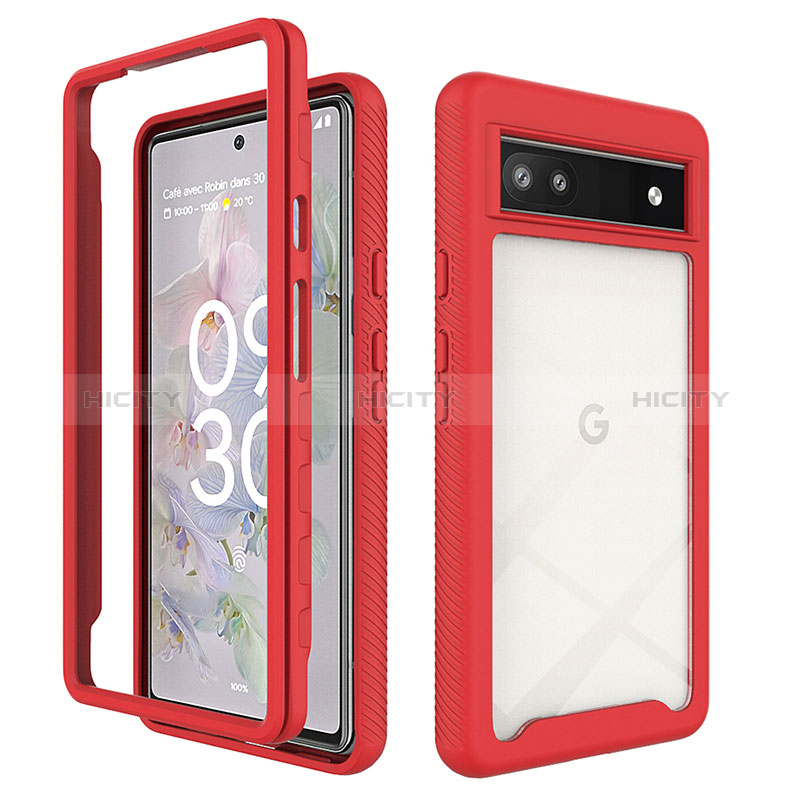 Coque Rebord Contour Silicone et Vitre Transparente Housse Etui 360 Degres ZJ1 pour Google Pixel 6a 5G Plus