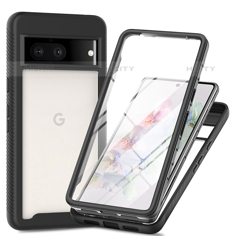 Coque Rebord Contour Silicone et Vitre Transparente Housse Etui 360 Degres ZJ1 pour Google Pixel 7 5G Plus