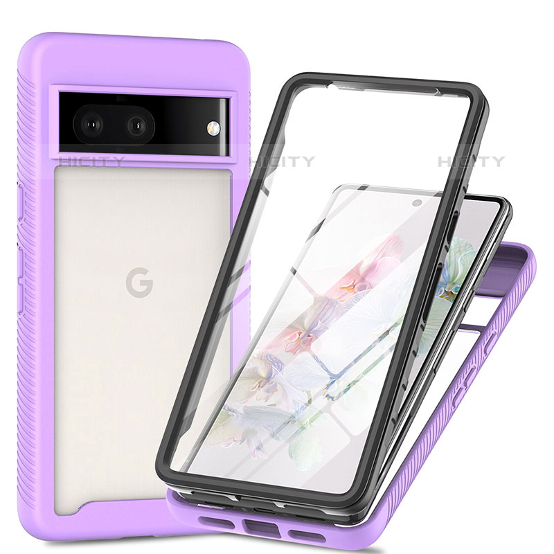 Coque Rebord Contour Silicone et Vitre Transparente Housse Etui 360 Degres ZJ1 pour Google Pixel 7 5G Plus