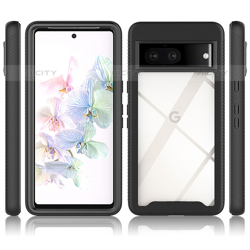 Coque Rebord Contour Silicone et Vitre Transparente Housse Etui 360 Degres ZJ1 pour Google Pixel 7 5G Plus