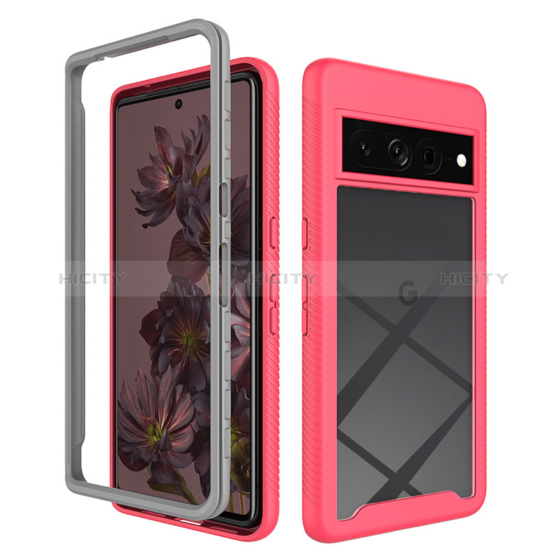 Coque Rebord Contour Silicone et Vitre Transparente Housse Etui 360 Degres ZJ1 pour Google Pixel 7 Pro 5G Plus