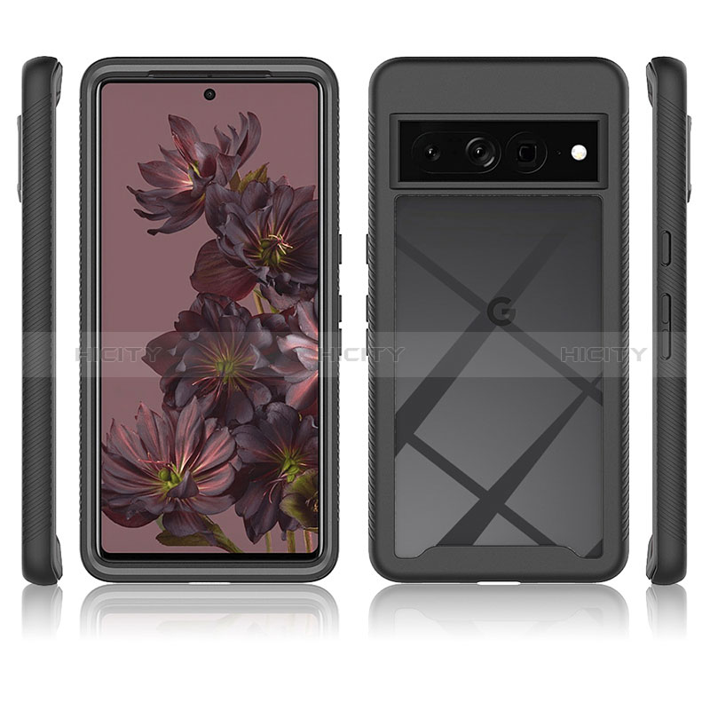 Coque Rebord Contour Silicone et Vitre Transparente Housse Etui 360 Degres ZJ1 pour Google Pixel 7 Pro 5G Plus