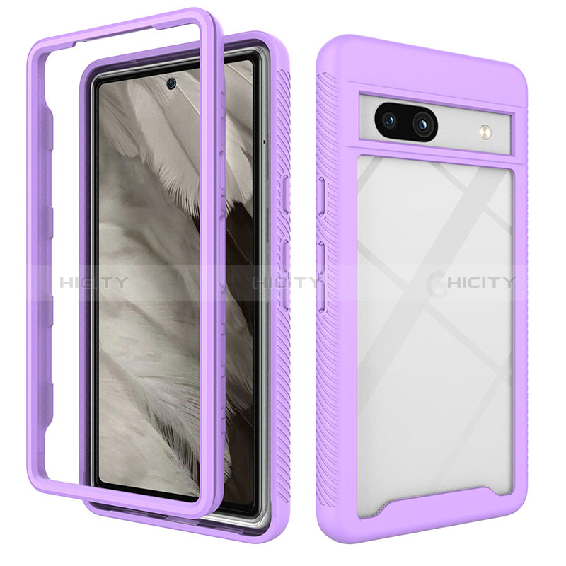 Coque Rebord Contour Silicone et Vitre Transparente Housse Etui 360 Degres ZJ1 pour Google Pixel 7a 5G Plus