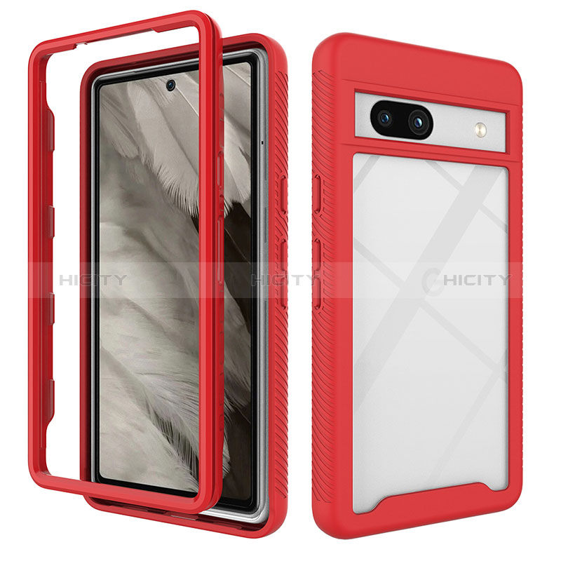 Coque Rebord Contour Silicone et Vitre Transparente Housse Etui 360 Degres ZJ1 pour Google Pixel 7a 5G Plus