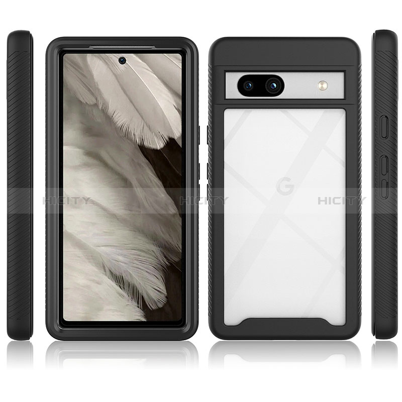 Coque Rebord Contour Silicone et Vitre Transparente Housse Etui 360 Degres ZJ1 pour Google Pixel 7a 5G Plus