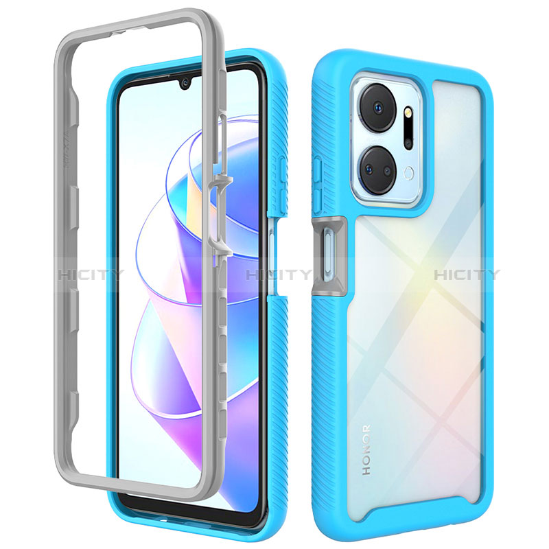 Coque Rebord Contour Silicone et Vitre Transparente Housse Etui 360 Degres ZJ1 pour Huawei Honor X7a Plus