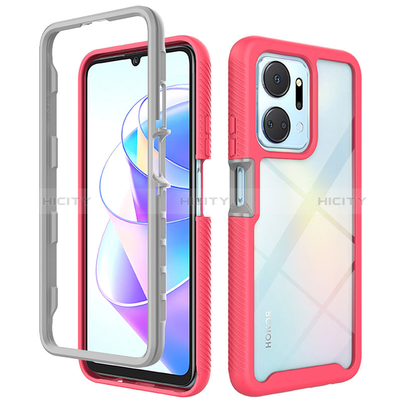 Coque Rebord Contour Silicone et Vitre Transparente Housse Etui 360 Degres ZJ1 pour Huawei Honor X7a Plus