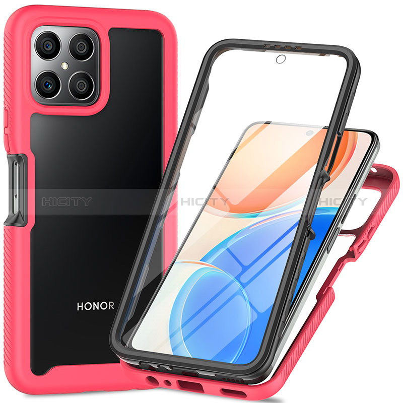 Coque Rebord Contour Silicone et Vitre Transparente Housse Etui 360 Degres ZJ1 pour Huawei Honor X8 4G Plus