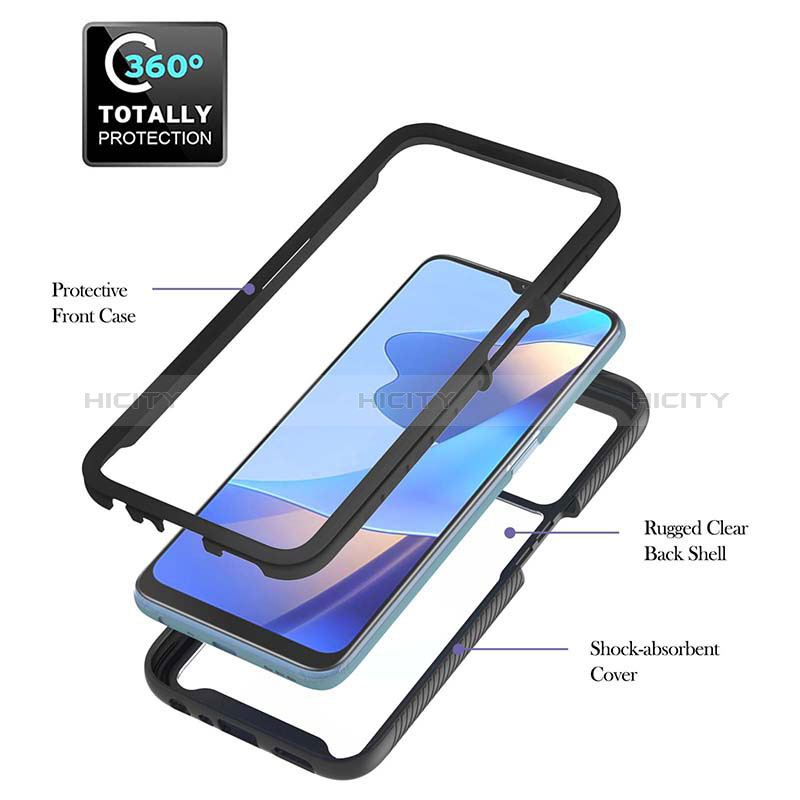 Coque Rebord Contour Silicone et Vitre Transparente Housse Etui 360 Degres ZJ1 pour Oppo A16 Plus