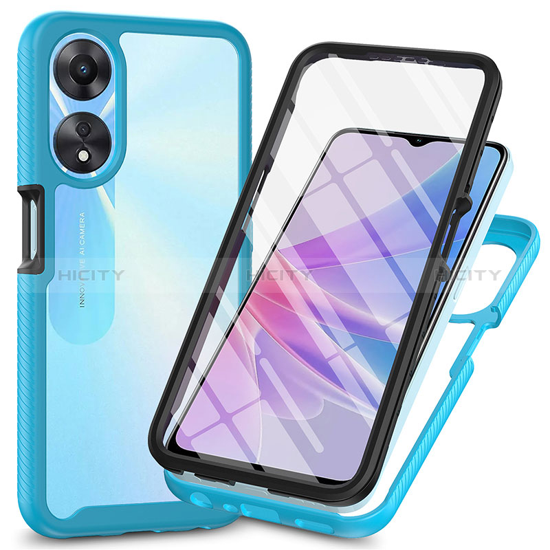 Coque Rebord Contour Silicone et Vitre Transparente Housse Etui 360 Degres ZJ1 pour Oppo A58 5G Plus