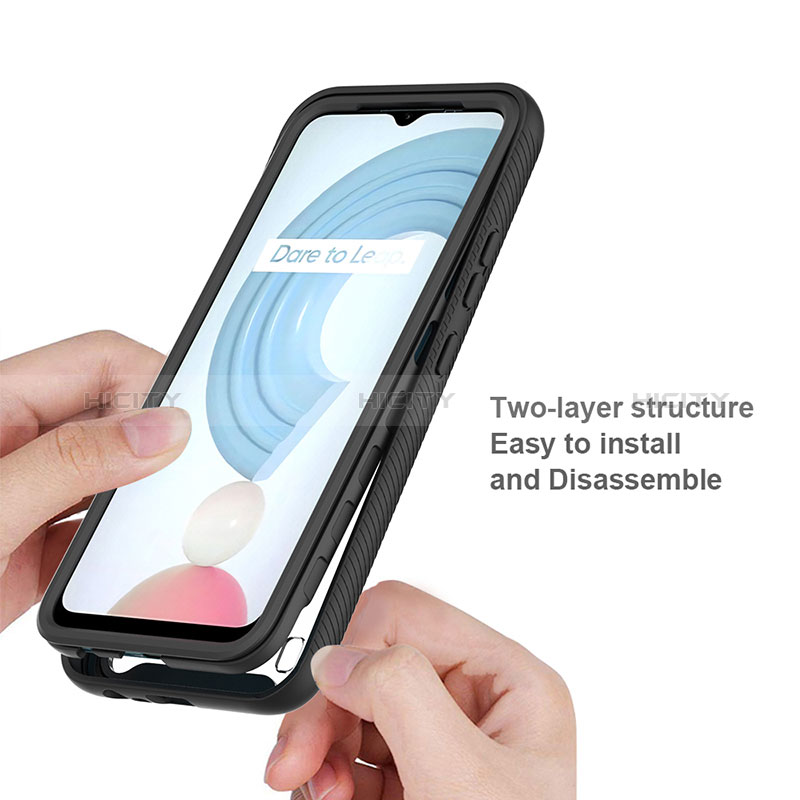 Coque Rebord Contour Silicone et Vitre Transparente Housse Etui 360 Degres ZJ1 pour Realme C21Y Plus