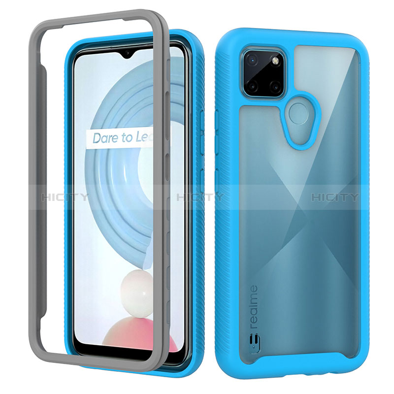 Coque Rebord Contour Silicone et Vitre Transparente Housse Etui 360 Degres ZJ1 pour Realme C21Y Plus