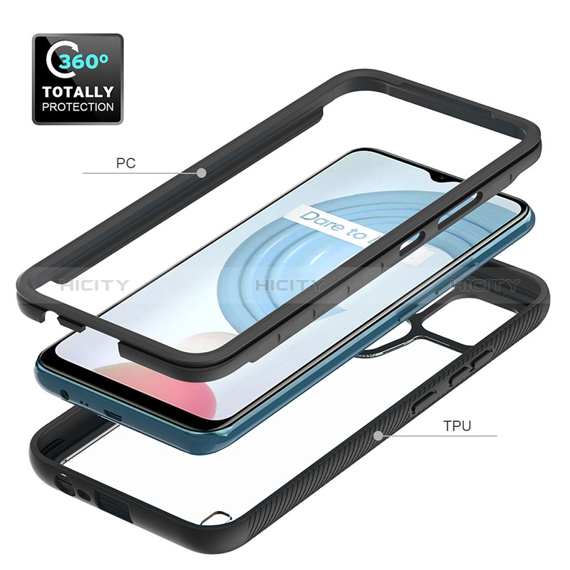 Coque Rebord Contour Silicone et Vitre Transparente Housse Etui 360 Degres ZJ1 pour Realme C21Y Plus