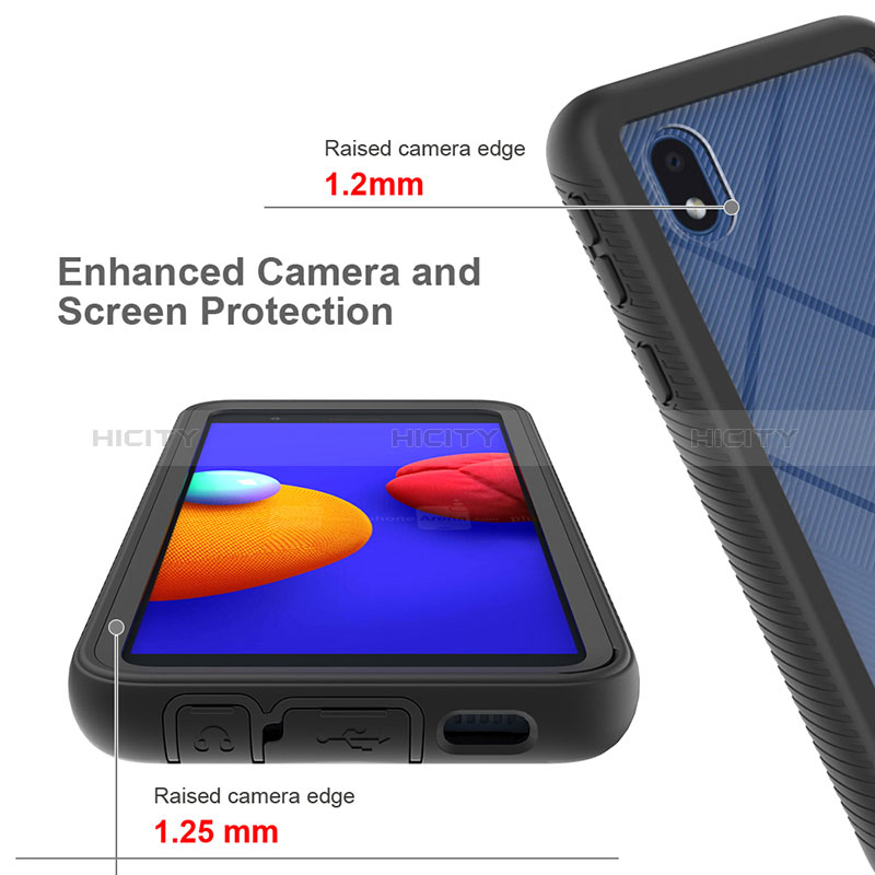 Coque Rebord Contour Silicone et Vitre Transparente Housse Etui 360 Degres ZJ1 pour Samsung Galaxy A01 Core Plus