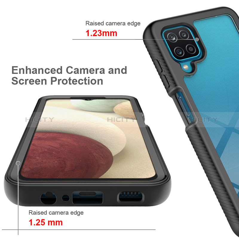Coque Rebord Contour Silicone et Vitre Transparente Housse Etui 360 Degres ZJ1 pour Samsung Galaxy A12 5G Plus