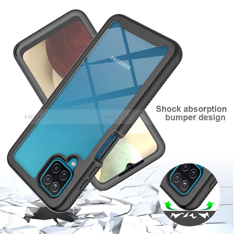 Coque Rebord Contour Silicone et Vitre Transparente Housse Etui 360 Degres ZJ1 pour Samsung Galaxy A12 Plus