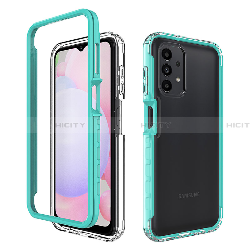 Coque Rebord Contour Silicone et Vitre Transparente Housse Etui 360 Degres ZJ1 pour Samsung Galaxy A13 4G Vert Plus