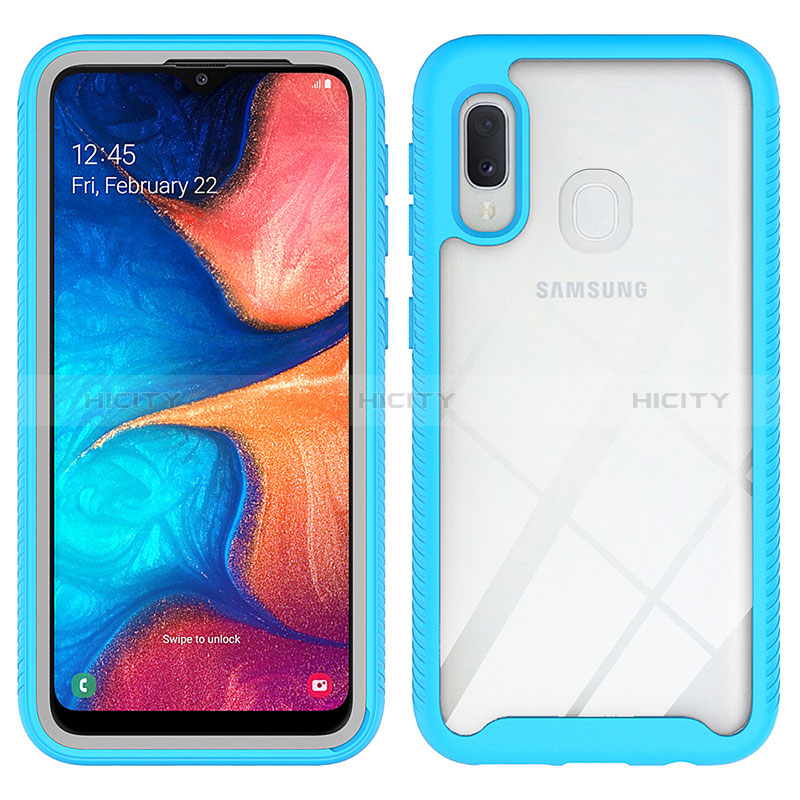 Coque Rebord Contour Silicone et Vitre Transparente Housse Etui 360 Degres ZJ1 pour Samsung Galaxy A20e Plus