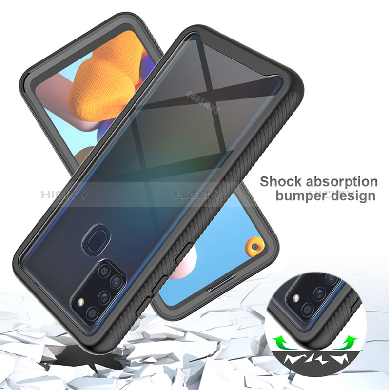 Coque Rebord Contour Silicone et Vitre Transparente Housse Etui 360 Degres ZJ1 pour Samsung Galaxy A21s Plus