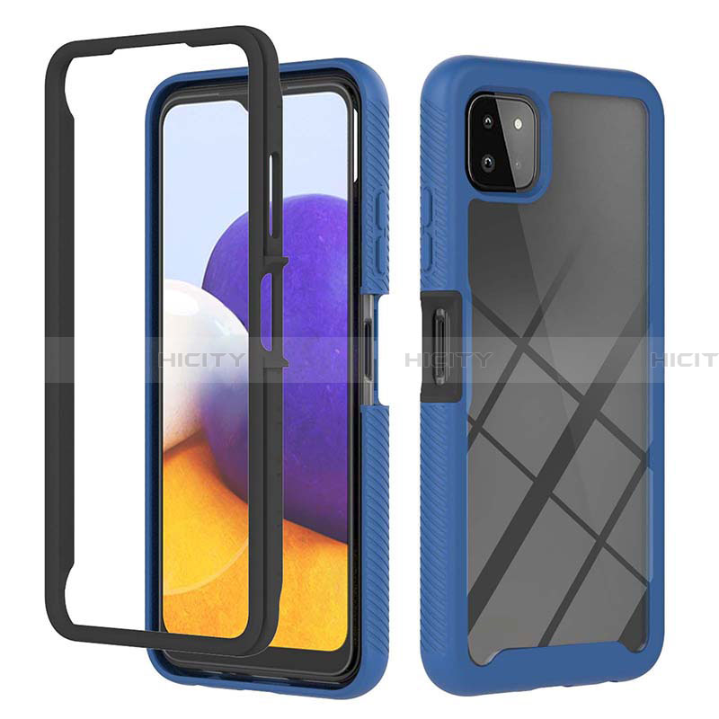 Coque Rebord Contour Silicone et Vitre Transparente Housse Etui 360 Degres ZJ1 pour Samsung Galaxy A22 5G Plus