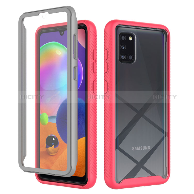 Coque Rebord Contour Silicone et Vitre Transparente Housse Etui 360 Degres ZJ1 pour Samsung Galaxy A31 Plus