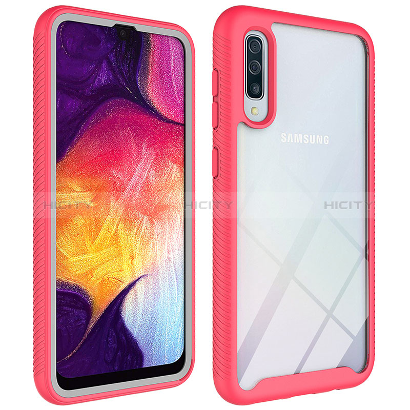 Coque Rebord Contour Silicone et Vitre Transparente Housse Etui 360 Degres ZJ1 pour Samsung Galaxy A50S Plus